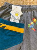 Load image into Gallery viewer, Kids Size 6 &quot;Grey &amp; Flowers Peace&quot; ʻOpihi Picker Pants
