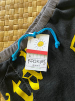 Load image into Gallery viewer, Kids Size 8 &quot;Black &amp; Yellow Does Not Play Well With Others&quot; Beach Comber Shorts
