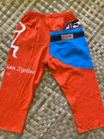 Load image into Gallery viewer, Kids Size 4 "Orange &amp; Blue Flyin' Hawaiian" ʻOpihi Picker Pants
