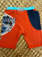 Load image into Gallery viewer, Kids Size 6 &quot;Orange &amp; Blue Paddlers&quot; Beach Comber Shorts
