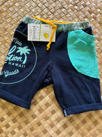 Load image into Gallery viewer, Kids Size 2 &quot;Teal and Blue Aloha Made&quot; Beach Comber Shorts
