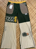 Load image into Gallery viewer, Ladies Size L &quot;Greens &amp; Gray Pineapple&quot; Flutter Pants
