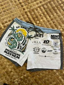 Ladies Size S "White & Grey Menehune Mayhem" Simple Shorty
