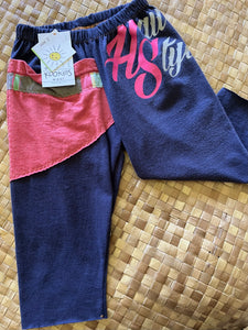 Kids Size 2 "Navy & Pink Hawaiian Style" ʻOpihi Picker Pants