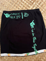 Load image into Gallery viewer, Ladies Size M &quot;Black &amp; Teal In This Together&quot; Short Pencil Skirt
