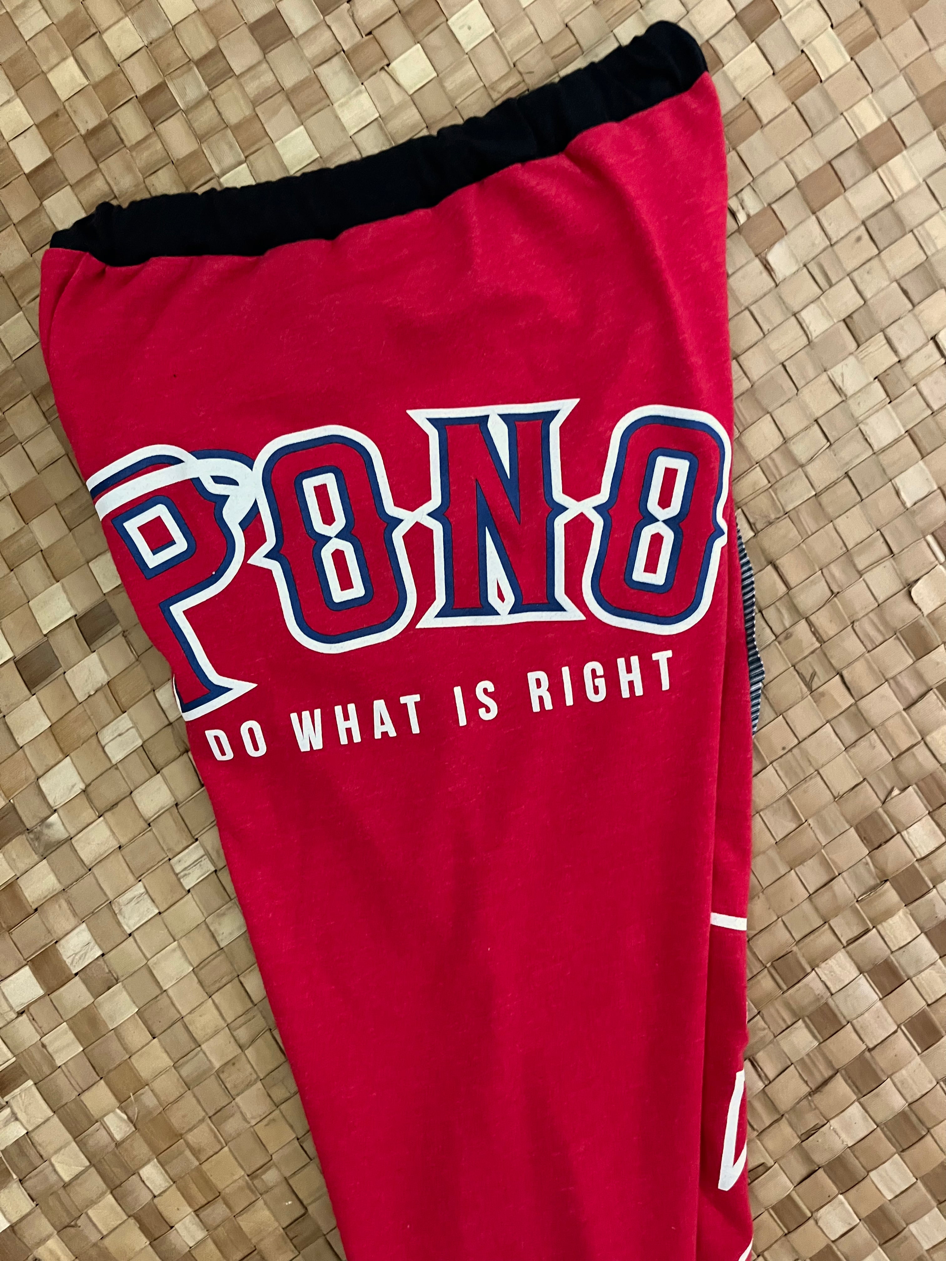 Kids Size 8 "Red & Grey Pono Baseball" Holoholo Pants