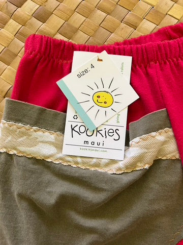 Kids Size 4 "Red & Tan Ketchup" ʻOpihi Picker Pants