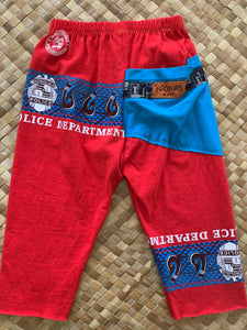 Kids Size 2 "Red & Blue Honolulu Police Dept" ʻOpihi Picker Pants