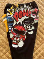 Load image into Gallery viewer, Kids Size 4 &quot;Black &amp; Yellow Power Rangers&quot; ʻOpihi Picker Pants
