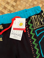 Load image into Gallery viewer, Kids Size 8 &quot;Black &amp; Neon Surfing&quot; Beach Comber Shorts
