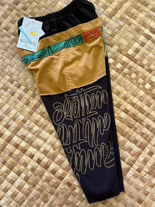 Kids Size 4 "Gold & Black Family" ʻOpihi Picker Pants