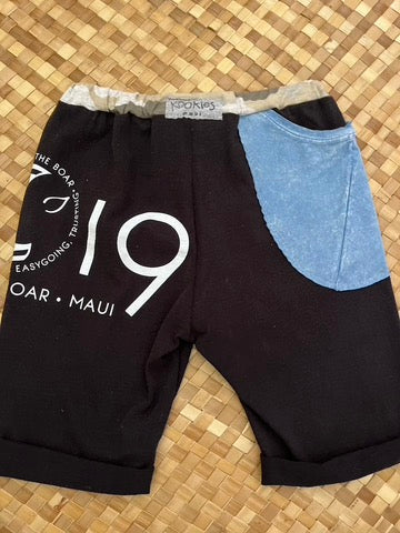 Kids Size 8 "Blue & Black Year of the Boar" Beach Comber Shorts