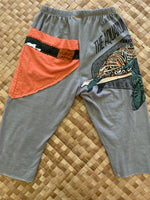 Load image into Gallery viewer, Kids Size 2 &quot;Grey &amp; Salmon Turtle Surfing&quot; ʻOpihi Picker Pants
