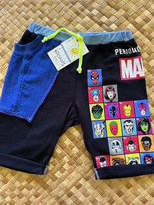 Kids Size 6 "Black Marvel Periodic Table" Beach Comber Shorts