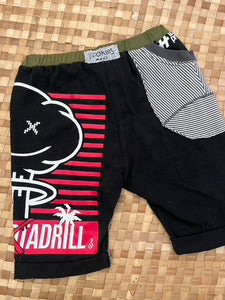 Kids Size 8 "Red & Black Cloud" Beach Comber Shorts