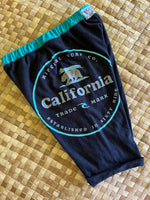 Load image into Gallery viewer, Kids Size 8 "Teal &amp; Black California Surf" Beach Comber Shorts
