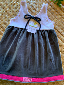 Kids Size 2 "Grey & Pink Shells" Kuʻuipo Dress