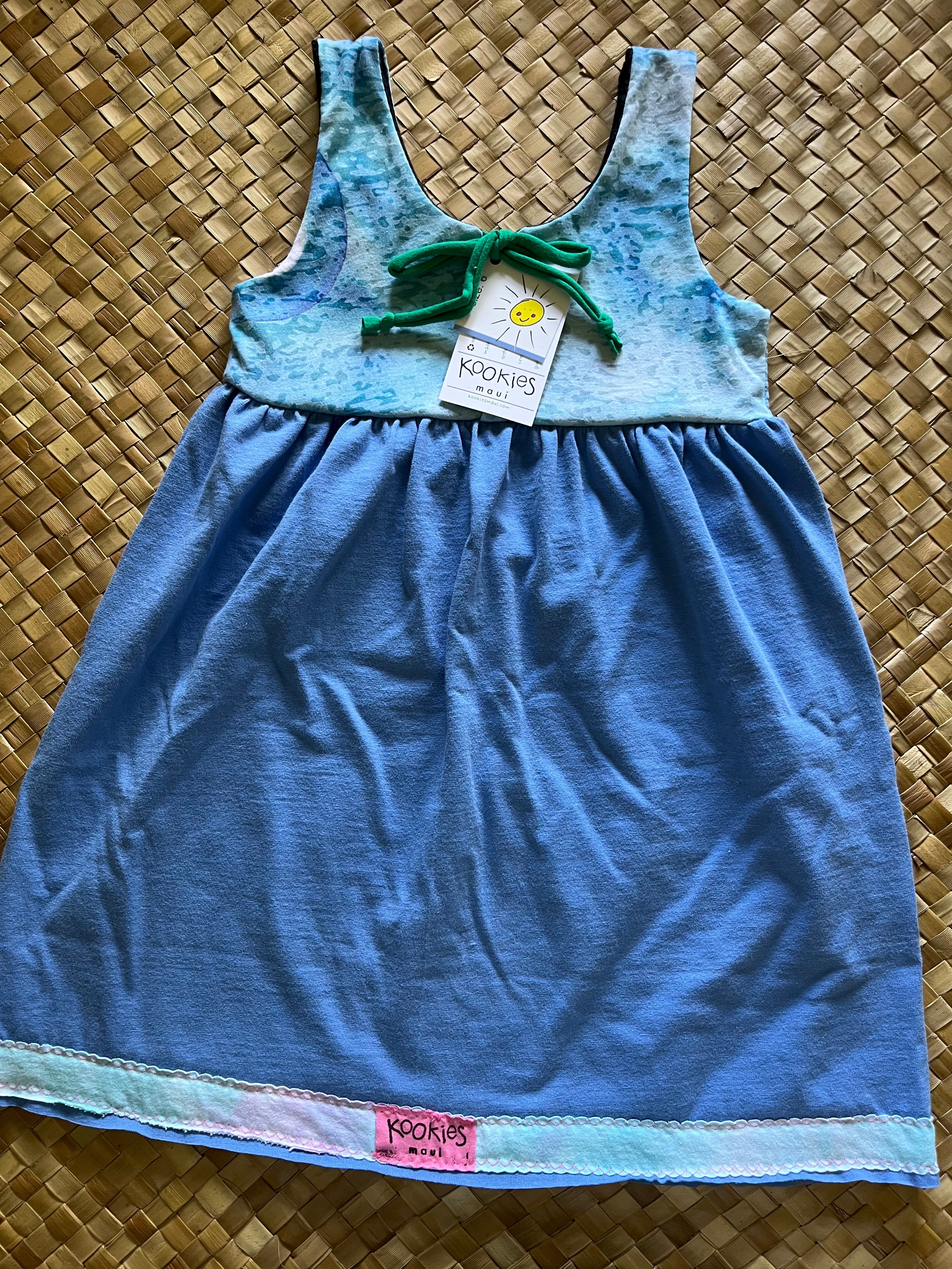 Kids Size 6 "Blue Maui Mermaid" Kuʻuipo Dress