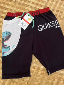 Kids Size 8 "Black & Red Dinosaur" Beach Comber Shorts