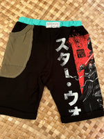 Load image into Gallery viewer, Kids Size 8 &quot;Black and Red Samurai Vador&quot; Beach Comber Shorts
