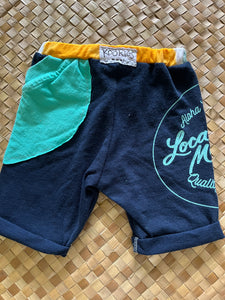 Kids Size 2 "Teal and Blue Aloha Made" Beach Comber Shorts