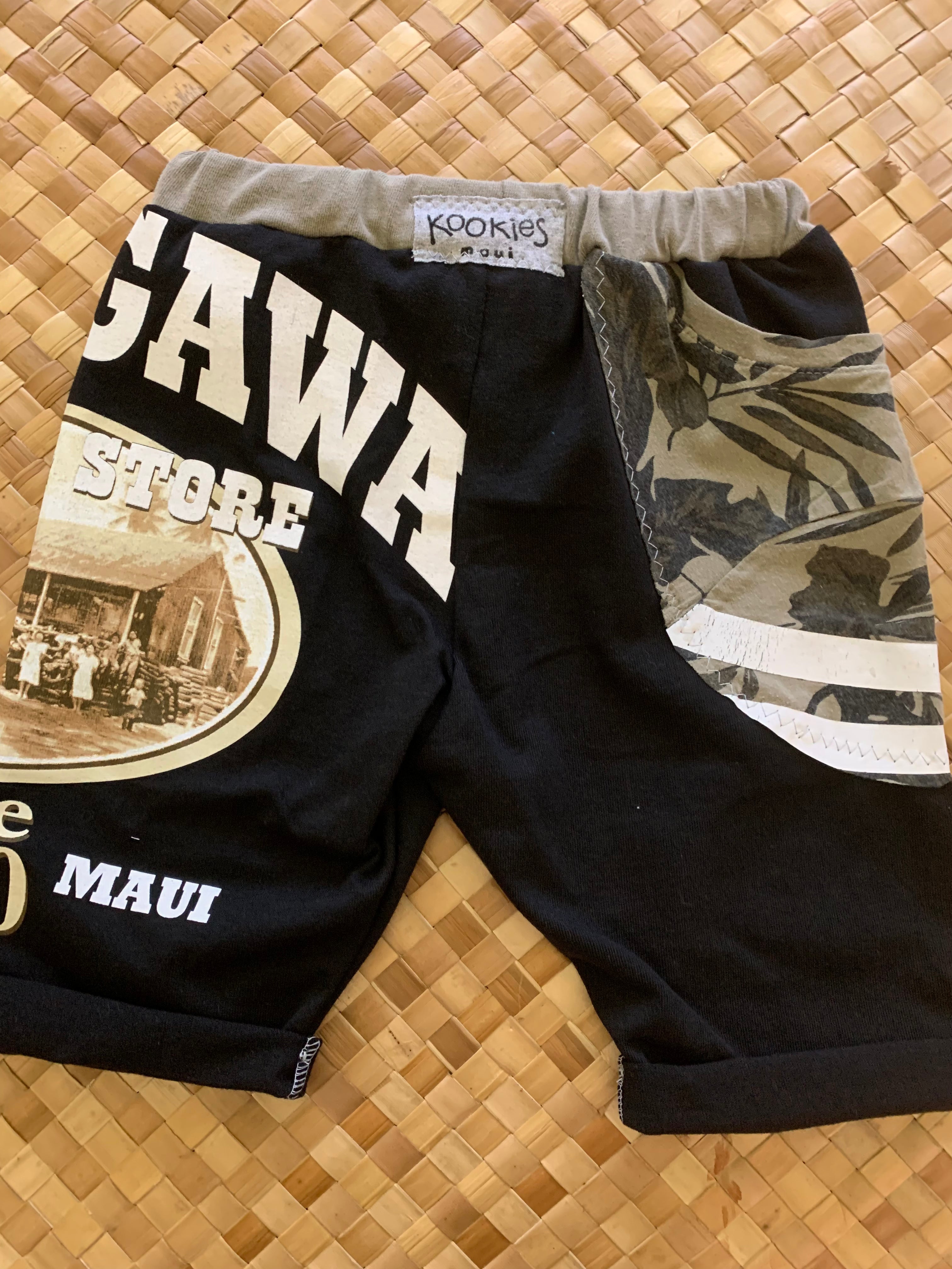 Kids Size 4 "Black Hasegawa General Store" Beach Comber Shorts