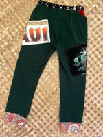 Load image into Gallery viewer, Kids Size 8 &quot;Green &amp; Paisley Maui Iguana&quot; Holoholo Pants
