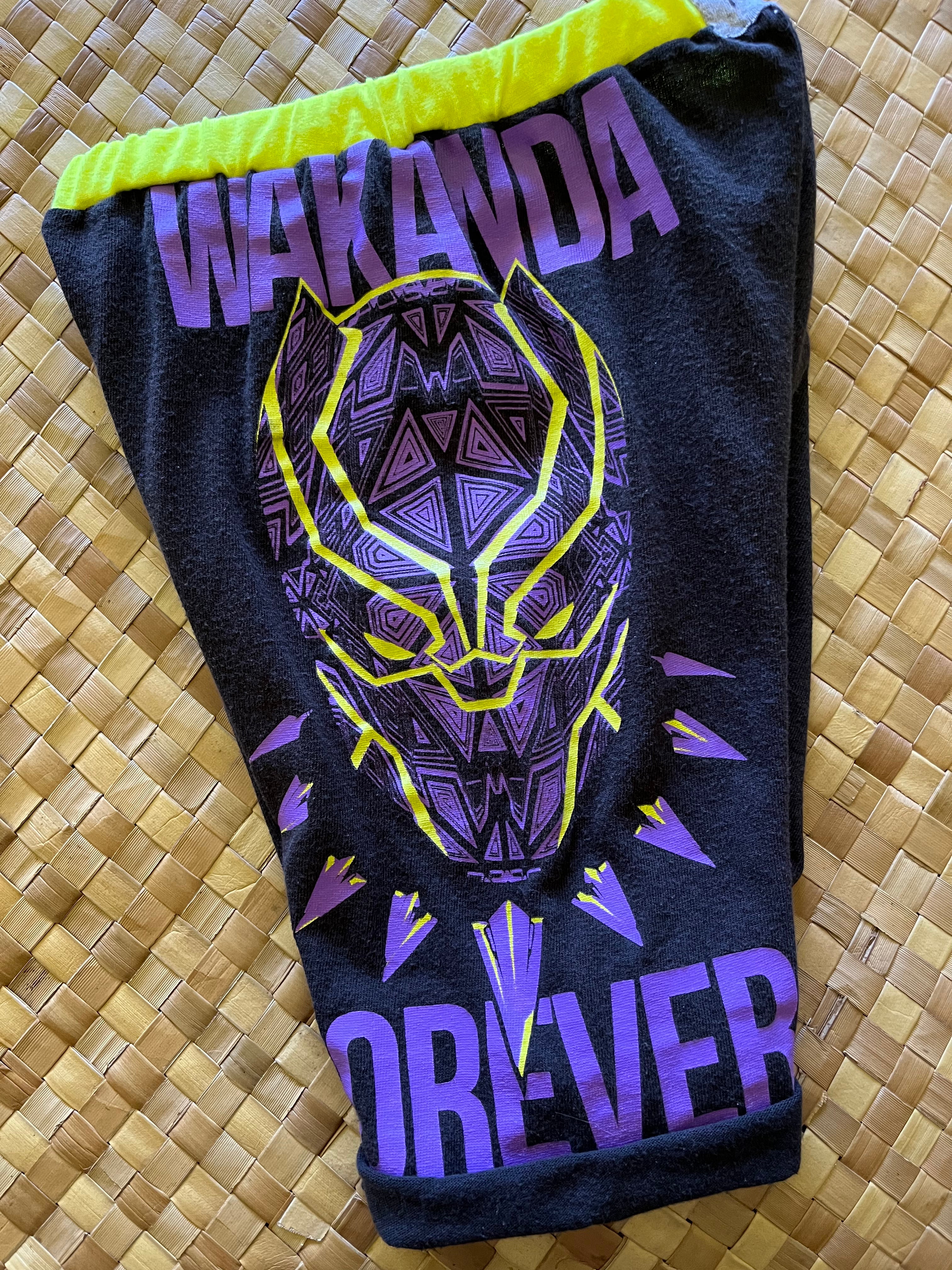 Kids Size 6 "Purple & Black Wakanda Forever" Beach Comber Shorts