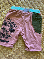 Load image into Gallery viewer, Kids Size 4 "Rust &amp; Green Beach Scene" Beach Comber Shorts

