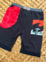 Load image into Gallery viewer, Kids Size 8 &quot;Navy &amp; Red Waves&quot; Beach Comber Shorts
