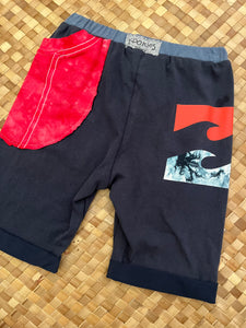 Kids Size 8 "Navy & Red Waves" Beach Comber Shorts