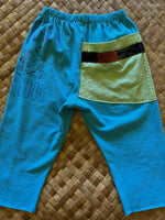 Load image into Gallery viewer, Kids Size 2 &quot;Teal &amp; Green Life is Good Fishing&quot; ʻOpihi Picker Pants
