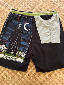 Mens Size S "Black & Teal Ghose Face" Kanikapila Shorts