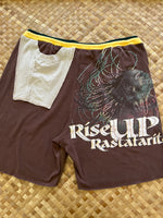 Load image into Gallery viewer, Mens Size L &quot;Brown &amp; Yellow Rise Up&quot; Kanikapila Shorts
