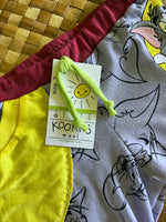 Load image into Gallery viewer, Kids Size 2 "Purple &amp; Yellow Tom and Jerry" Beach Comber Shorts
