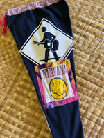 Load image into Gallery viewer, Kids Size 8 "Black &amp; Stripes Nirvana" Holoholo Pants
