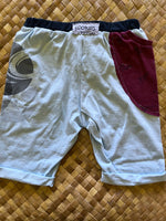 Load image into Gallery viewer, Kids Size 6 &quot;Light Blue &amp; Maroon Origami&quot; Beach Comber Shorts
