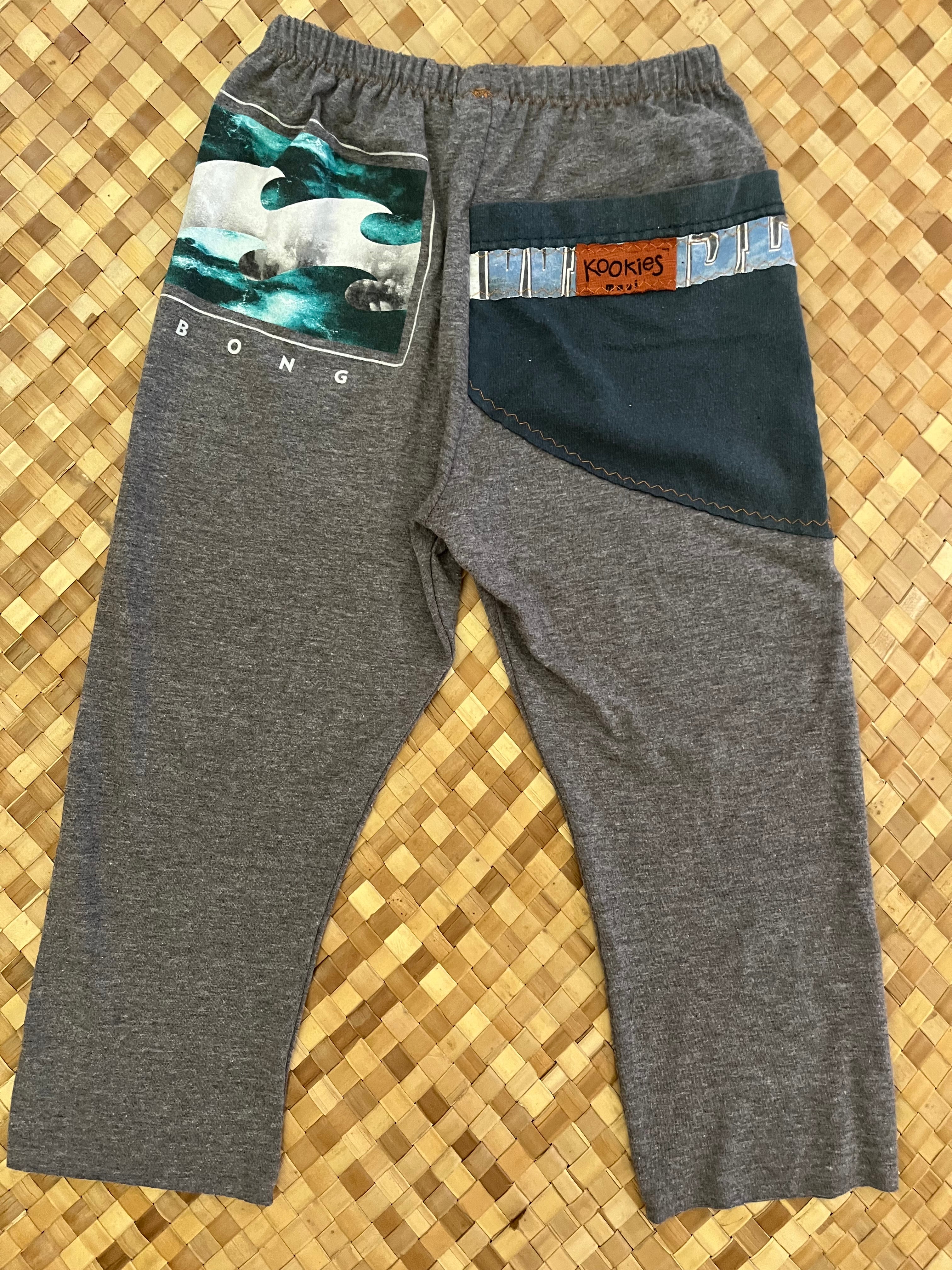 Kids Size 6 "Blue & Grey Waves" ʻOpihi Picker Pants