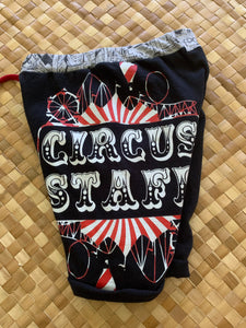 Kids Size 2 "Red & Black Circus Staff" Beach Comber Shorts