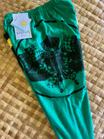 Load image into Gallery viewer, Kids Size 4 "Green &amp; Black Samurai" ʻOpihi Picker Pants
