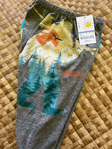 Kids Size 6 "Grey & Teal Big Foot" ʻOpihi Picker Pants