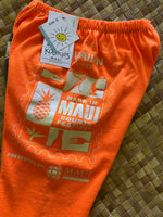 Load image into Gallery viewer, Kids Size 4 &quot;Orange &amp; Grey Made in Maui County&quot; ʻOpihi Picker Pants
