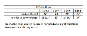 Kids Size 2 "Black & Green Bamboo" Kuʻuipo Dress