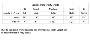 Ladies Size L "Maroon & Gold Iliahi" Simple Shorty Shorts