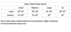 Mens Size S "Blue Kamehameha" ʻOpihi Picker Shorts