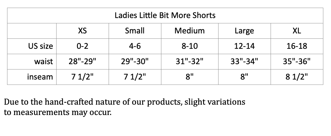Ladies Size XS "Green & Blue Plumeria" Little Bit More Shortrs