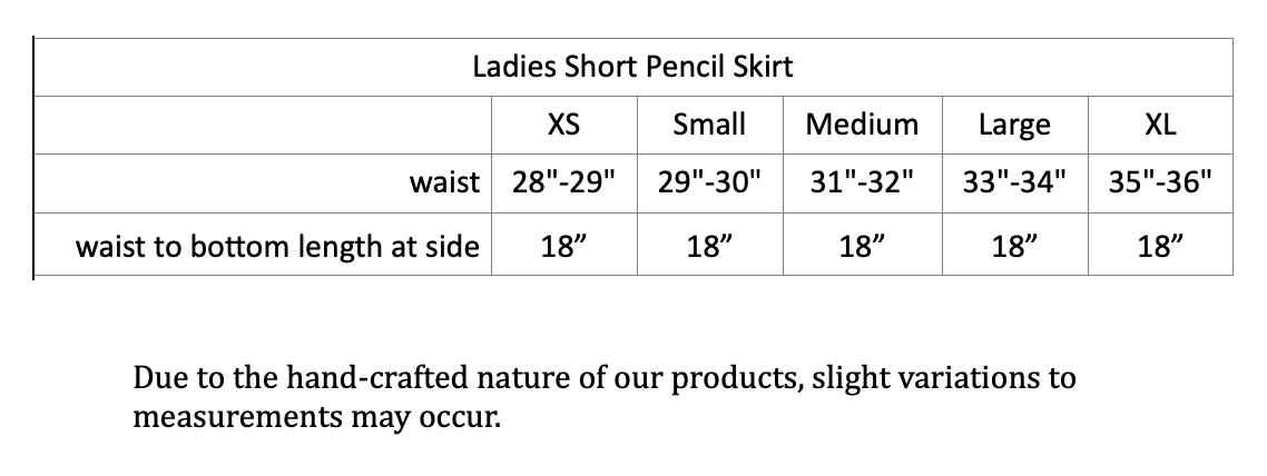 Ladies XS "Pink Black & White Inked" Short Pencil Skirt
