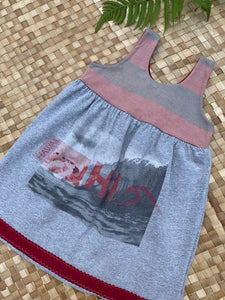 Kids Size 2 "Grey HI Surf" Kuʻuipo Dress